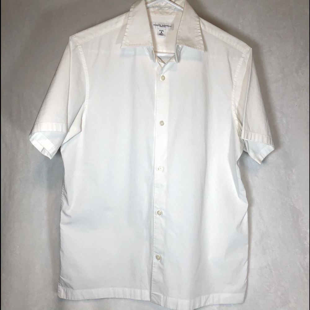 Banana Republic white crisp button down shirt